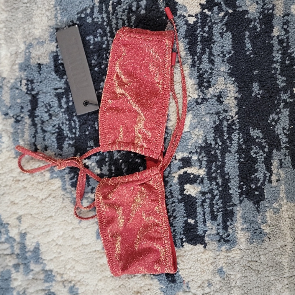 triangl swimwear Shimmery Red Gold Bikini Top